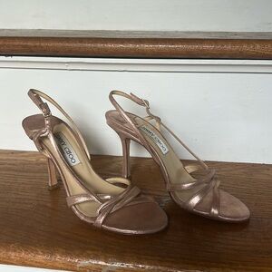 Jimmy Choo vintage pink shimmer heels